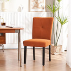 Set di 2 sedie da pranzo laterali imbottite in tessuto con schienale trapuntato dal design semplice e moderno