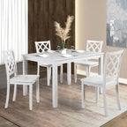 Furniture of America Manheim Casual 5-Piece Farmhouse Solid Wood Dining Set