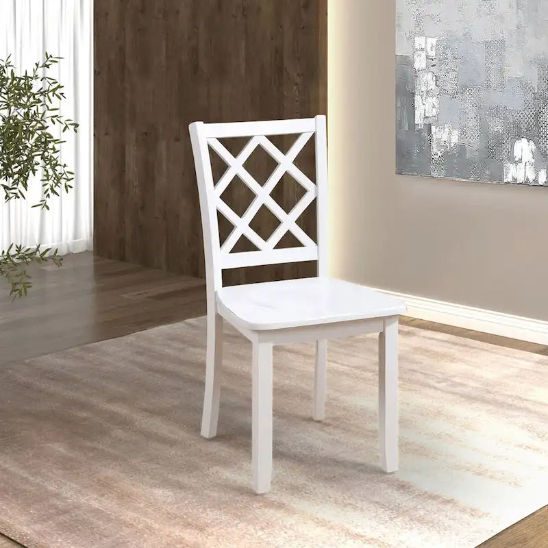 Furniture of America Manheim Casual 5-Piece Farmhouse Solid Wood Dining Set