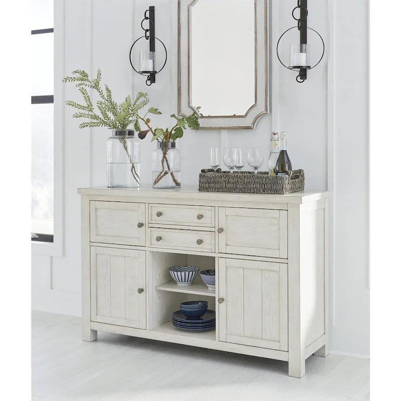 Signature Design by Ashley Robbinsdale Antique White Dining Server - 56W x 18D x 36.13H