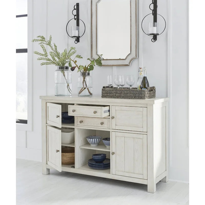 Signature Design by Ashley Robbinsdale Antique White Dining Server - 56W x 18D x 36.13H