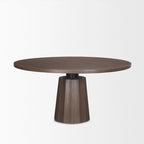 Swanson 60 Dark Brown Wood Round Pedestal Dining Table - 60.0L x 60.0W x 30.0H