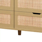 White Rattan 6-Drawer Storage Cabinet with LED Lights