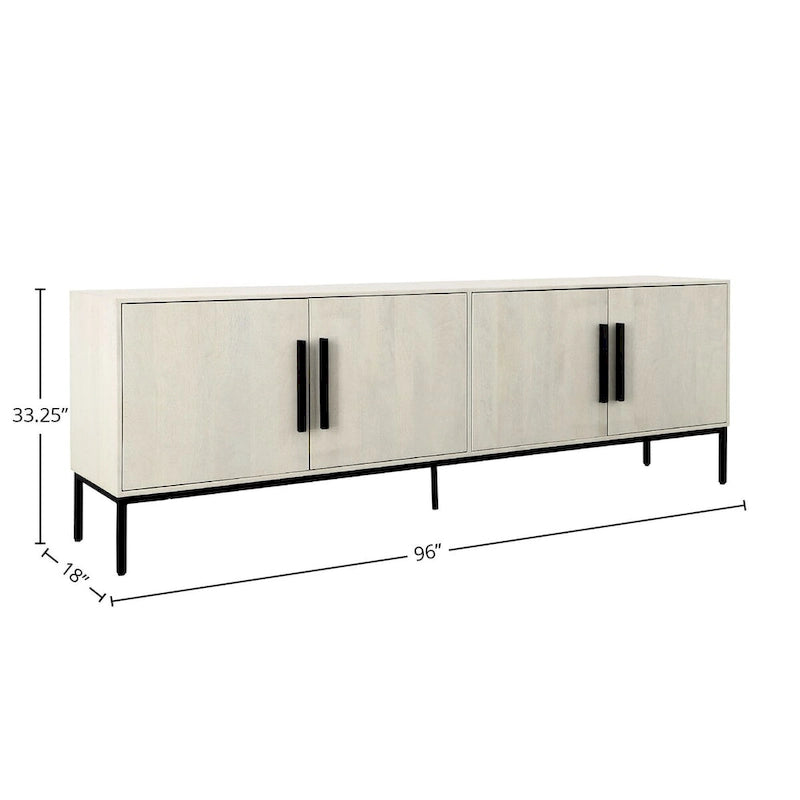 Credenza in legno di mango larga 244 cm con spazio di archiviazione