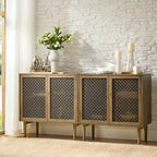 White 2-Door Cabinet with LED Lights - Set of 2