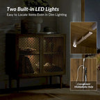 White 2-Door Cabinet with LED Lights - Set of 2