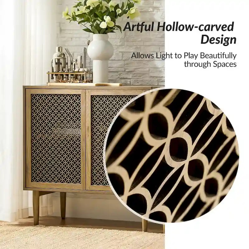 White 2-Door Cabinet with LED Lights - Set of 2