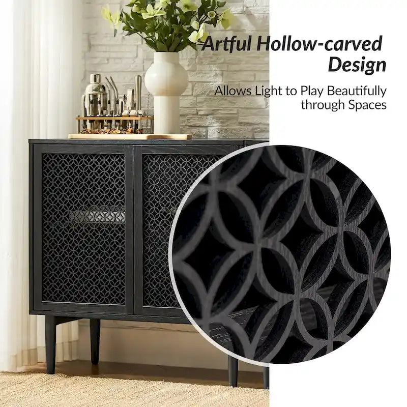 White 2-Door Cabinet with LED Lights - Set of 2
