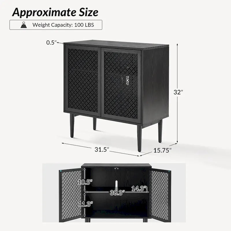White 2-Door Cabinet with LED Lights - Set of 2