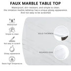 Merax Modern Dining Table with V-Shape MDF Base/ Linen Tufted Dining Room Chairs Set of 6