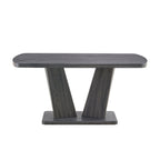 Merax Modern Dining Table with V-Shape MDF Base/ Linen Tufted Dining Room Chairs Set of 6