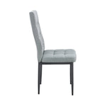 Merax Modern Dining Table with V-Shape MDF Base/ Linen Tufted Dining Room Chairs Set of 6