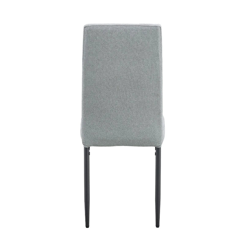 Merax Modern Dining Table with V-Shape MDF Base/ Linen Tufted Dining Room Chairs Set of 6