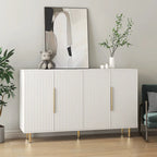 White Fluted Sideboard Cabinet with Adjustable Shelves