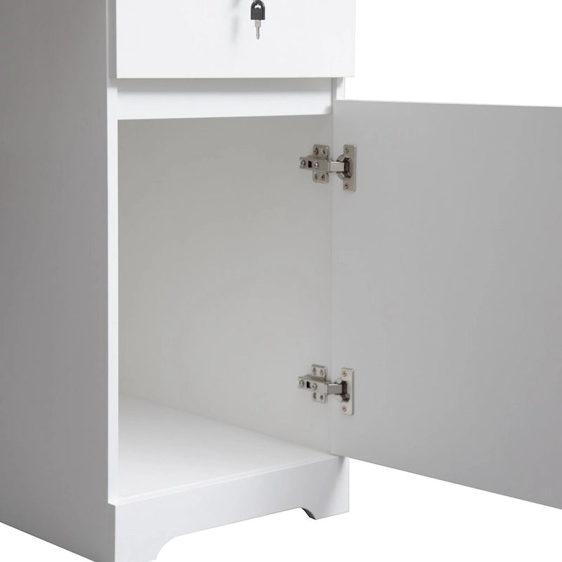 White Fluted Sideboard Cabinet with Adjustable Shelves