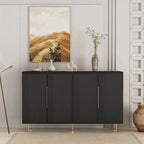 White Fluted Sideboard Cabinet with Adjustable Shelves
