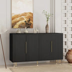 White Fluted Sideboard Cabinet with Adjustable Shelves