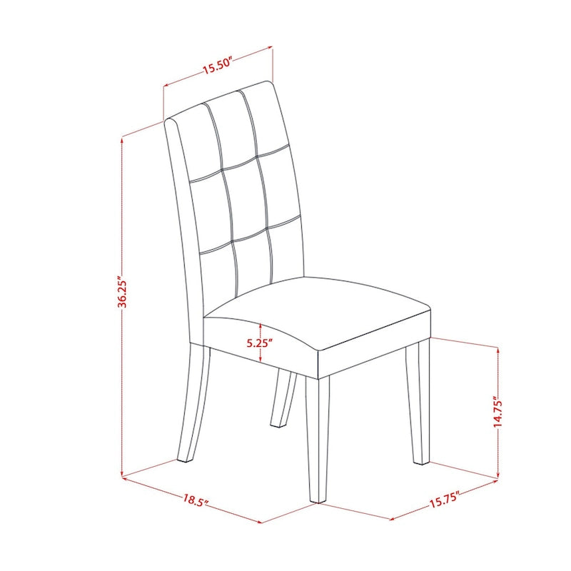 East West Furniture Austin Parson Dining Chairs, Set of 2 (Color & Fabric Options)