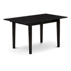 East West Furniture Kitchen Table Set- a Dining Table with Butterfly Leaf and Parson Chairs, Black (Pieces Options)