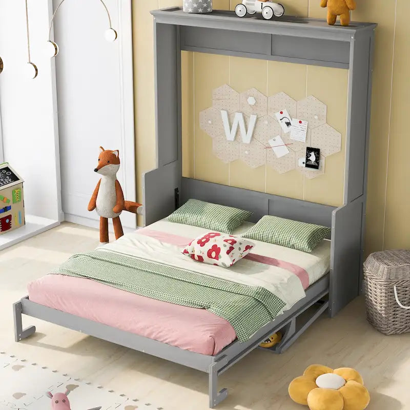 Nestfair Queen Size Murphy Bed with Shelf