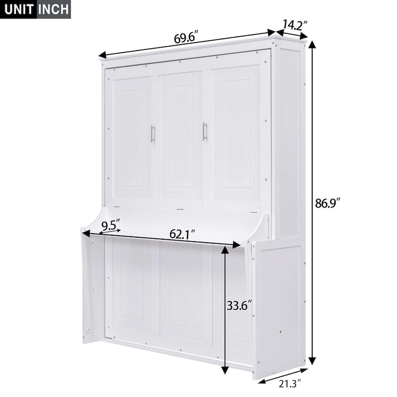 Nestfair Queen Size Murphy Bed with Shelf