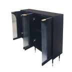 Wood Cabinet with Glass Sliding Doors Display Storage Cabinet