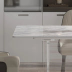 1.8 M Modern Luxurious Italian Rectangular Sintered Stone Dining Table With Acrylic Stand - 1.8M