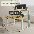 FlexiSpot 100% Bamboo Whole-Piece Desktop Ergonomic Electric Home Office Standing Desk Memory Controller
