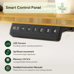 FlexiSpot 100% Bamboo Whole-Piece Desktop Ergonomic Electric Home Office Standing Desk Memory Controller