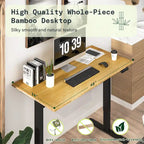 FlexiSpot 100% Bamboo Whole-Piece Desktop Ergonomic Electric Home Office Standing Desk Memory Controller