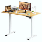 FlexiSpot 100% Bamboo Whole-Piece Desktop Ergonomic Electric Home Office Standing Desk Memory Controller