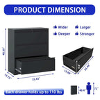 3-Drawer Metal Filing Cabinet with Lock - Home Office