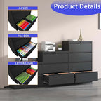 3-Drawer Metal Filing Cabinet with Lock - Home Office