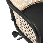 Elsy Office Chair in Black with Black Velvet Seat and Black Base