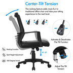 Sedia da ufficio ergonomica regolabile Yaheetech in rete con supporto lombare