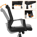 Sedia da ufficio ergonomica regolabile Yaheetech in rete con supporto lombare