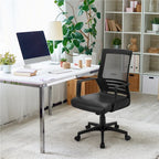 Sedia da ufficio ergonomica regolabile Yaheetech in rete con supporto lombare