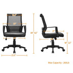Sedia da ufficio ergonomica regolabile Yaheetech in rete con supporto lombare