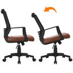 Sedia da ufficio ergonomica regolabile Yaheetech in rete con supporto lombare