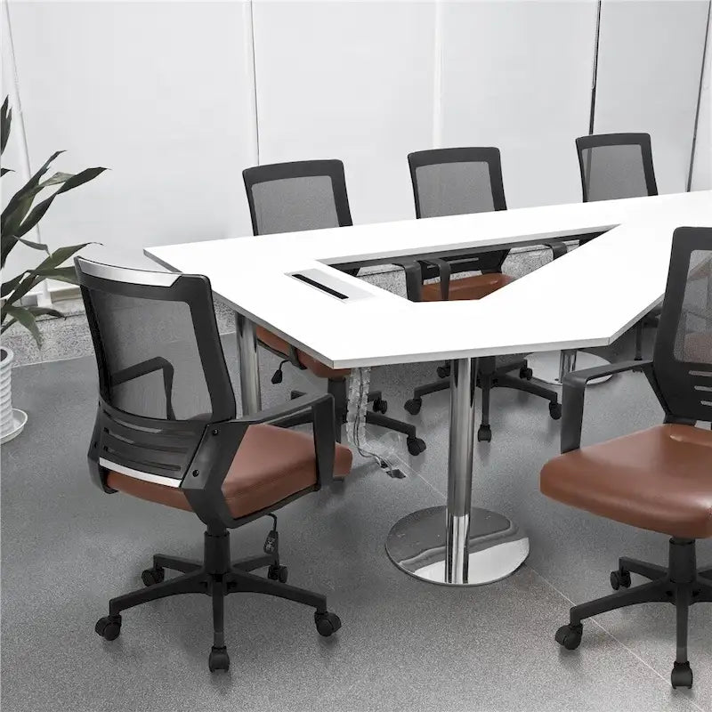 Sedia da ufficio ergonomica regolabile Yaheetech in rete con supporto lombare