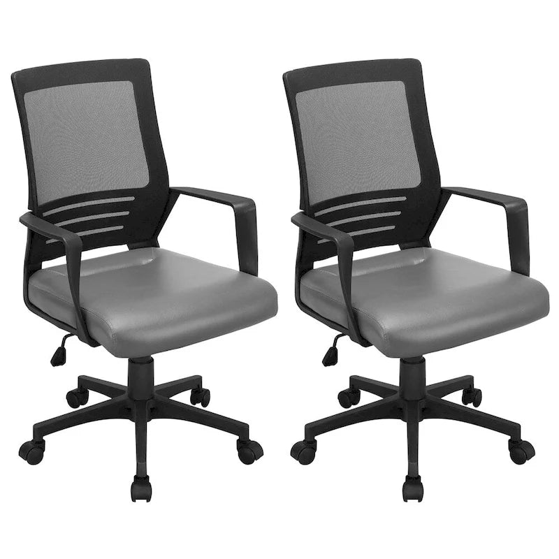 Sedia da ufficio ergonomica regolabile Yaheetech in rete con supporto lombare