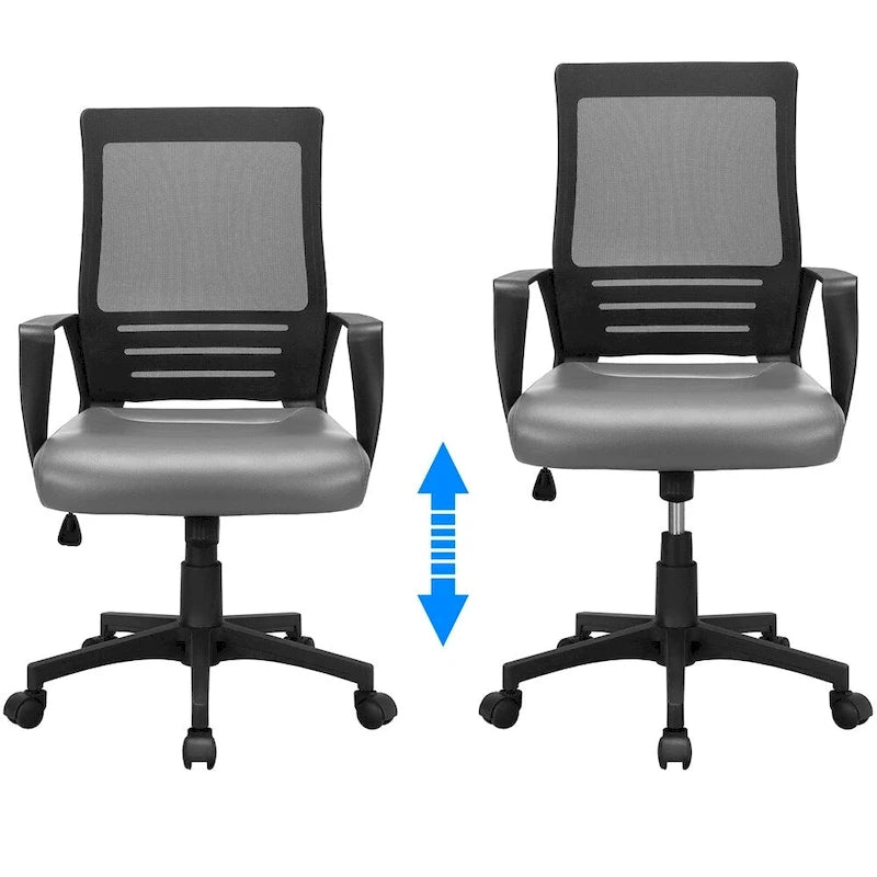 Sedia da ufficio ergonomica regolabile Yaheetech in rete con supporto lombare