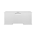 Modern Wood Hutch With Doors and Desk, Storage Hutch and Credenza, Office Storage, Fully Assembled, White