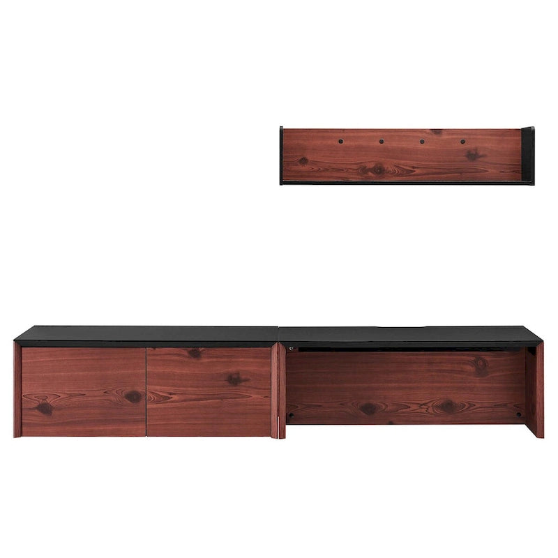 Kinetic 38 Wall-Mount Office Desk With Cabinet and Shelf