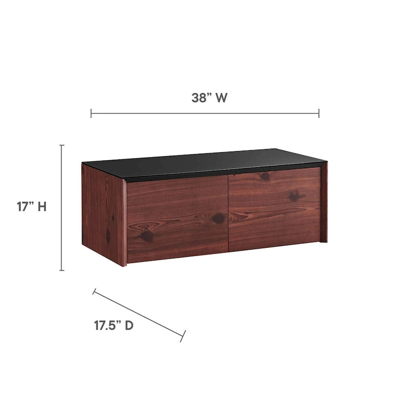 Kinetic 38 Wall-Mount Office Desk With Cabinet and Shelf