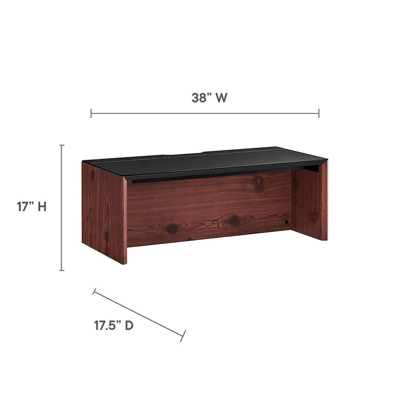 Kinetic 38 Wall-Mount Office Desk With Cabinet and Shelf