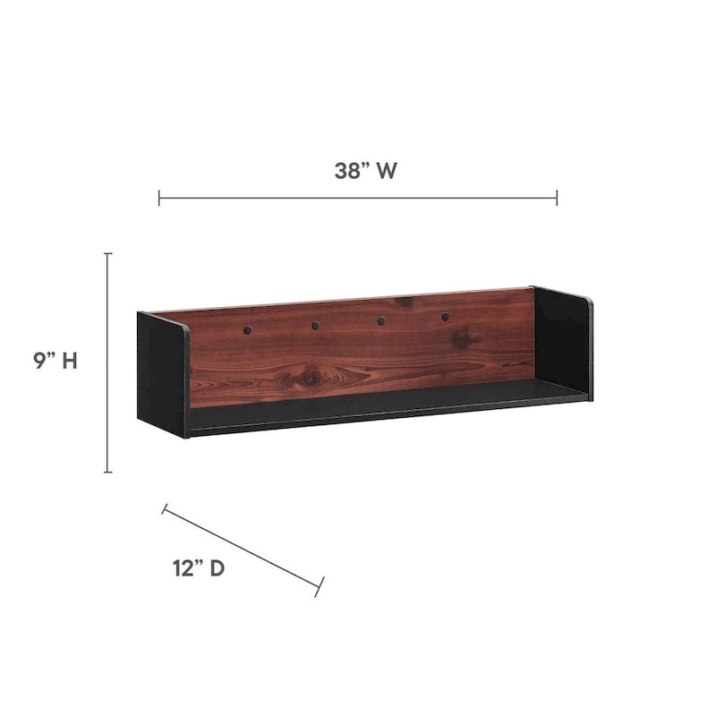 Kinetic 38 Wall-Mount Office Desk With Cabinet and Shelf