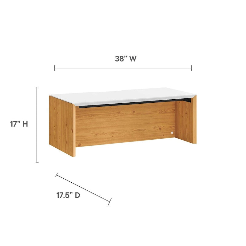 Kinetic 38 Wall-Mount Office Desk With Cabinet and Shelf