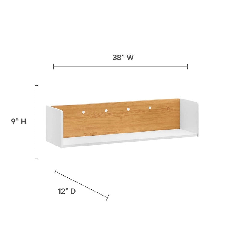 Kinetic 38 Wall-Mount Office Desk With Cabinet and Shelf