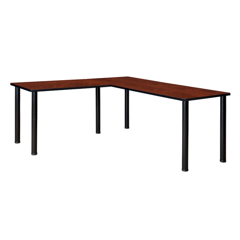 Kee 66 L-Desk with 42 Return, Beige/Black